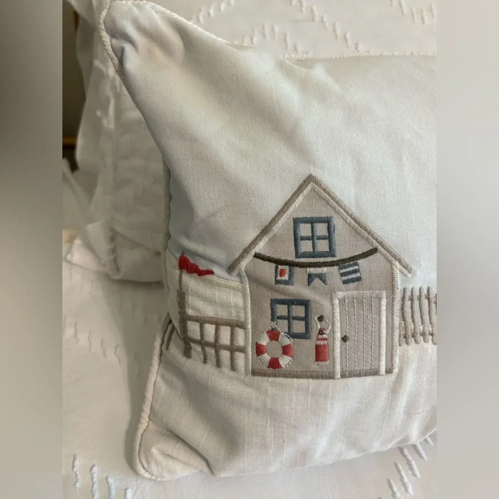 Lumbar Pillow Cover Case ONLY 13x23 Beach Houses Lighthouse Linen Cotton